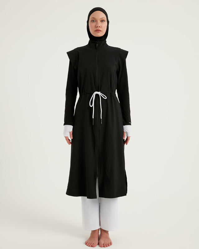 Black Full Coverage Islamic Swimwear Burkini Set M2501-2