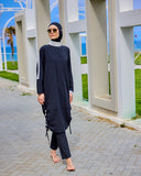Black Full Coverage Modest Swimwear Burkini Set M2521-3
