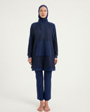 Navy Full Coverage Modest Swimwear Burkini Set M2534-2