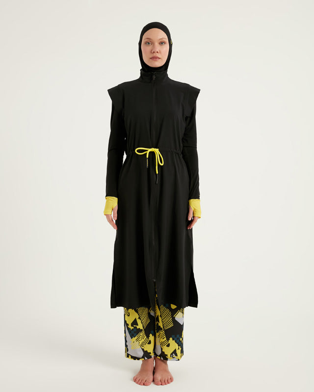 Marina Black Full Coverage Islamic Swimwear Burkini Set M2501-1