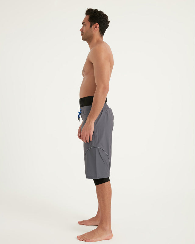 Marina Grey Modest Men’s Swim Shorts - S2505-1