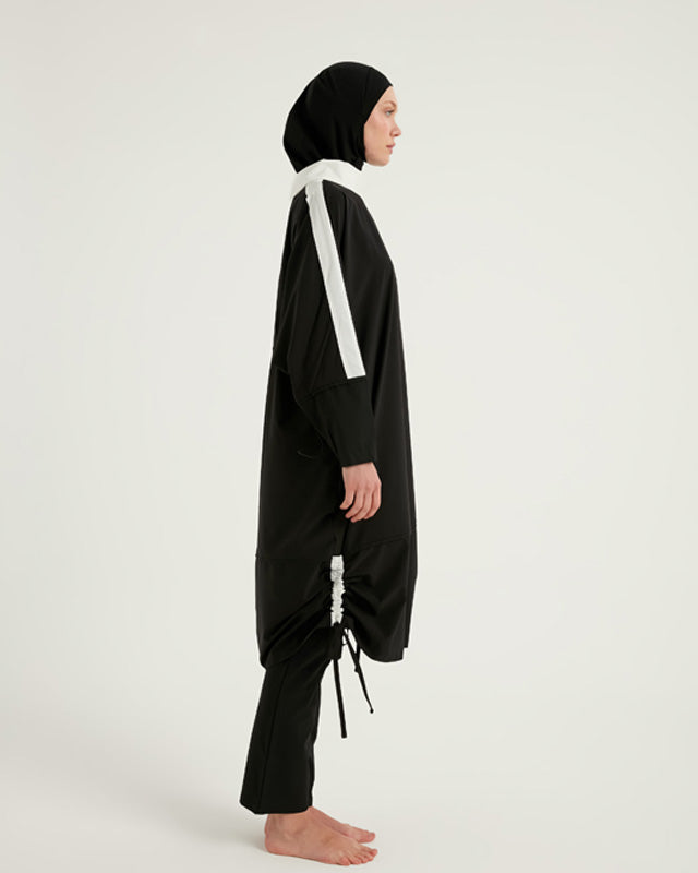 Black Full Coverage Modest Swimwear Burkini Set M2521-3