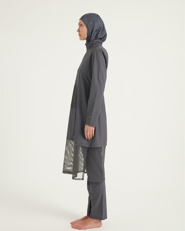 Marina Grey Modest Swimwear Burkini long length - M2508-4