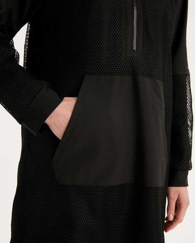 Black Tulle Detail Full Coverage Swimwear Burkini M2534-1