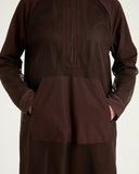 Brown Full Coverage Tulle Detail Modest Swimwear Burkini Set M2534-4