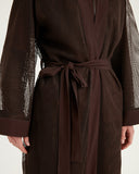 Brown Modest Full Coverage Mesh Kimono – P2501-4