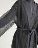 Charcoal Full Length Modest Mesh Kimono – P2501-5