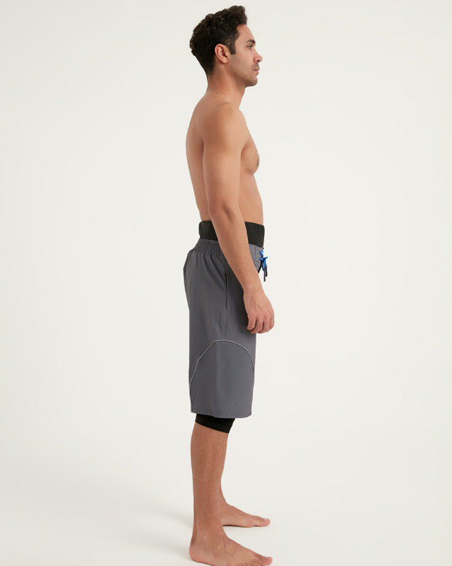 Marina Grey Modest Men’s Swim Shorts - S2505-1
