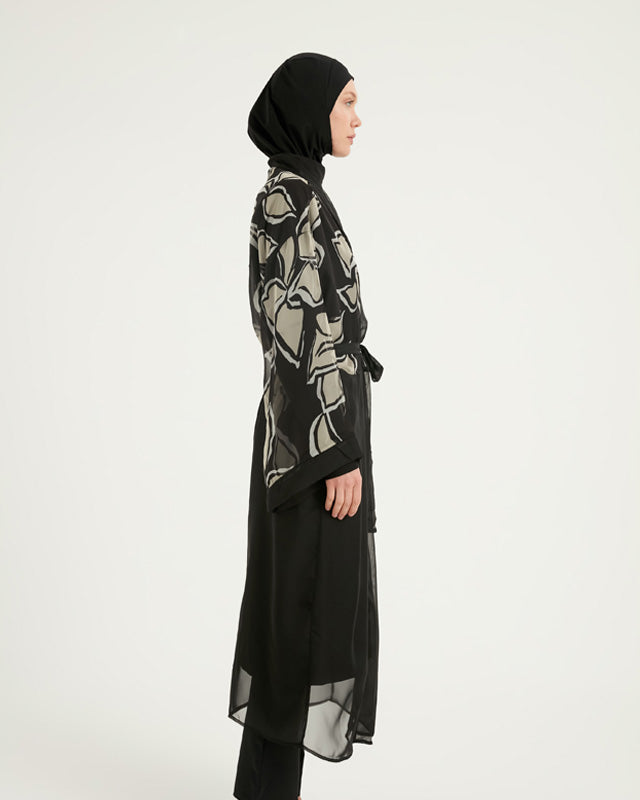 Silky Full Length Modest Kimono Lightweight Elegant Beach Cover P2509