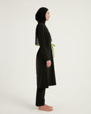 Black Full Coverage Modest Swimwear Burkini Set M2506-1
