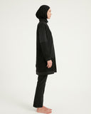 Black Tulle Detail Full Coverage Swimwear Burkini M2534-1