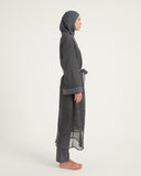 Charcoal Full Length Modest Mesh Kimono – P2501-5