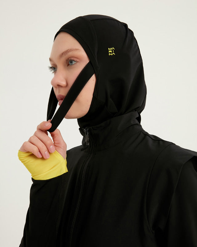 Marina Black Full Coverage Islamic Swimwear Burkini Set M2501-1