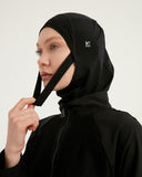 Black Tulle Detail Full Coverage Swimwear Burkini M2534-1