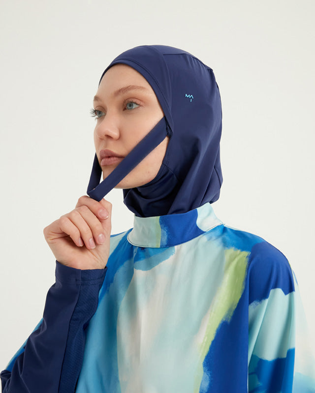 Navy Full Coverage Modest Swimwear Burkini Set M2513