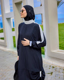 Black Full Coverage Modest Swimwear Burkini Set M2521-3